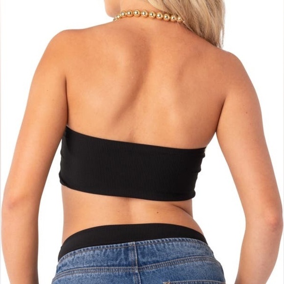 EDIKTED Vivie Cutout Rib Strapless Bodysuit XS - Picture 3 of 6